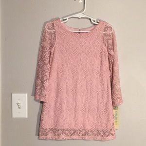 🌸 NWT soft pink lace dress 3t 🌸